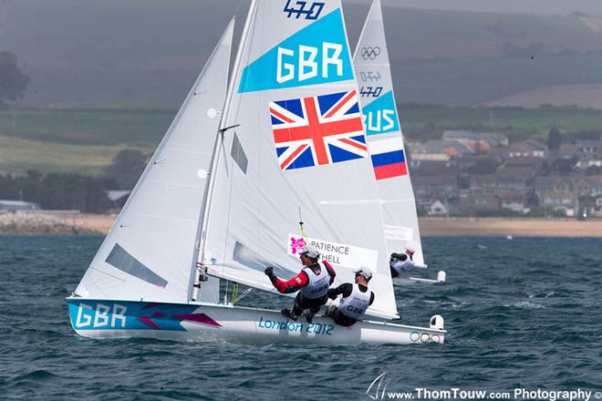 470 Men Patience and Bithell - London 2012 Olympic Sailing Competition © Thom Touw http://www.thomtouw.com